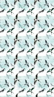 Fabric roller blind with Swallows pattern