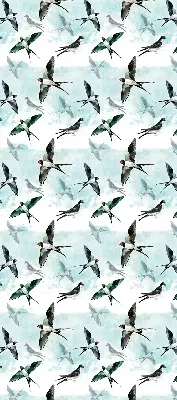 Fabric roller blind with Swallows pattern