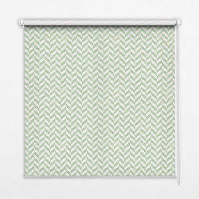 Roller blind for large window Green herringbone