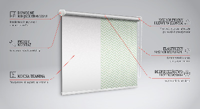 Roller blind for large window Green herringbone