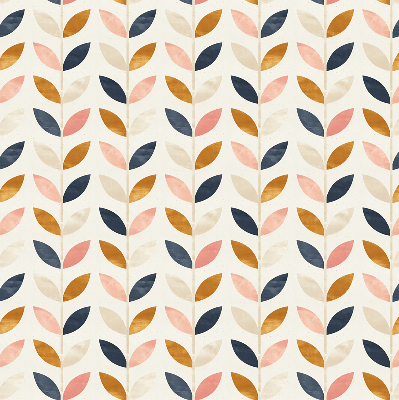 Modern roller blind with leaves pattern