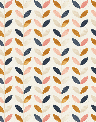 Modern roller blind with leaves pattern