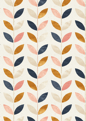 Modern roller blind with leaves pattern