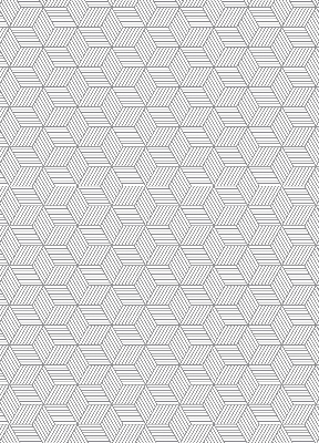 Roller blind for large window 3D striped squares