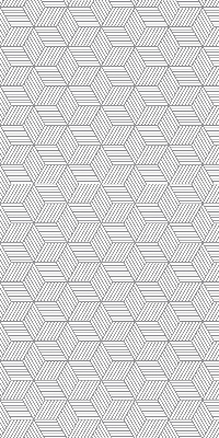 Roller blind for large window 3D striped squares