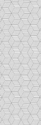 Roller blind for large window 3D striped squares