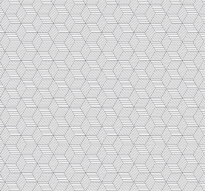 Roller blind for large window 3D striped squares