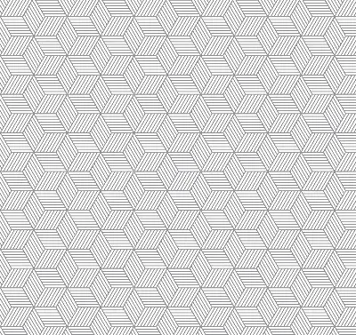 Roller blind for large window 3D striped squares design