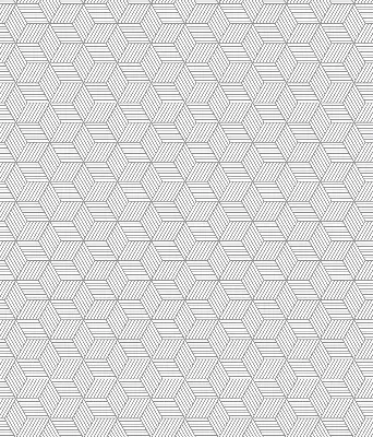 Roller blind for large window 3D striped squares design