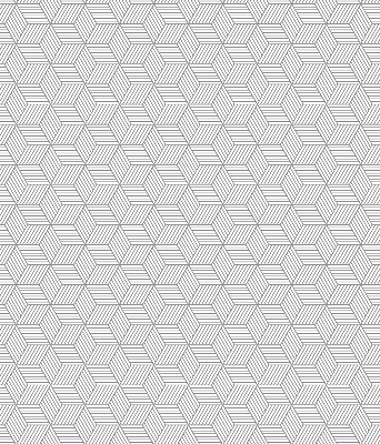 Roller blind for large window 3D striped squares