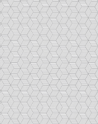 Roller blind for large window 3D striped squares