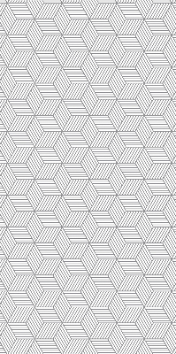 Roller blind for large window 3D striped squares