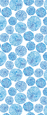 Fabric roller blind Blue petal circles