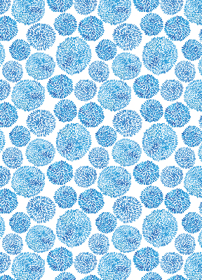 Fabric roller blind Blue petal circles