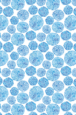 Fabric roller blind Blue petal circles