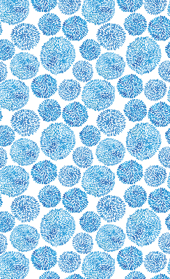 Fabric roller blind Blue petal circles