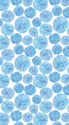 Fabric roller blind Blue petal circles