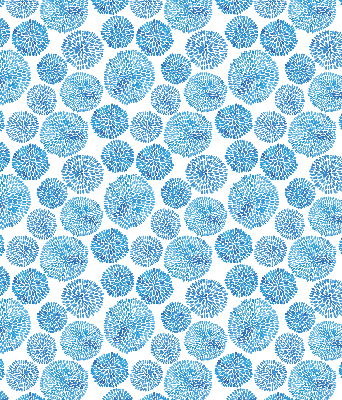Fabric roller blind Blue petal circles