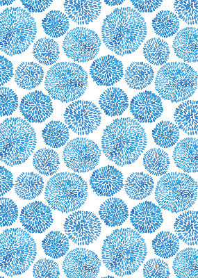 Fabric roller blind Blue petal circles