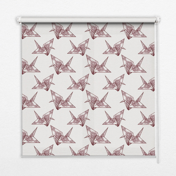 Modern roller blind Origami swans