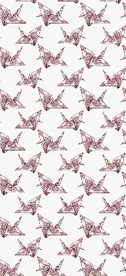 Modern roller blind with origami swans pattern