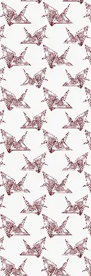 Modern roller blind with origami swans pattern