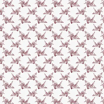 Modern roller blind with origami swans pattern