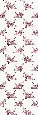 Modern roller blind with origami swans pattern