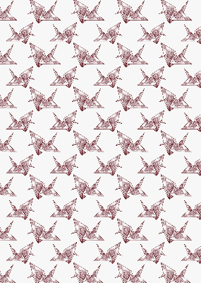 Modern roller blind Origami swans