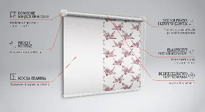 Modern roller blind with origami swans pattern