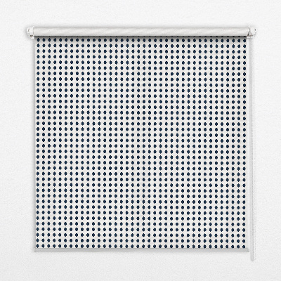 Roller blind for large windows with black ovals pattern