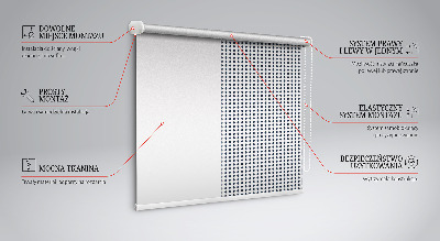 Roller blind for large window Black ovals
