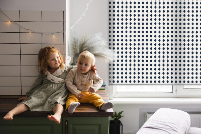 Roller blind for large window Black ovals