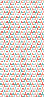 Fabric roller blind with a colorful triangle pattern