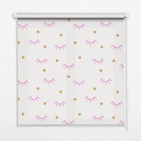 Modern roller blind Drawn eyebrows and dots