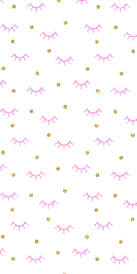 Modern roller blind with drawn eyebrows and dots pattern