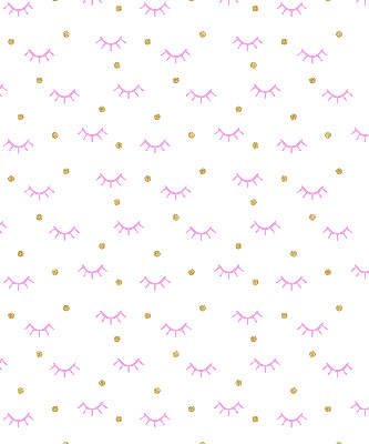Modern roller blind with drawn eyebrows and dots pattern