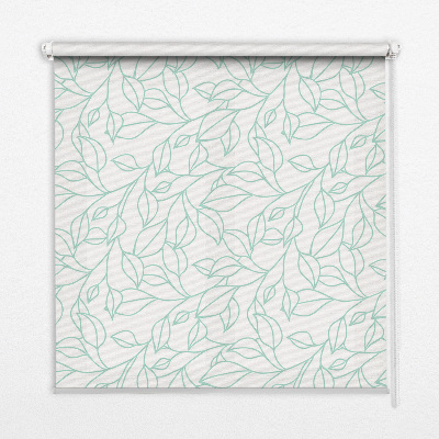 Roller blind for large window Turquoise leaves
