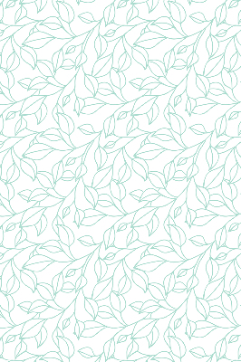 Roller blind for large window Turquoise leaves