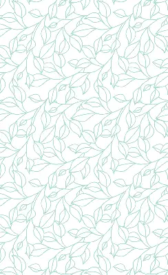 Roller blind for large window turquoise leaves design