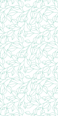 Roller blind for large window turquoise leaves design