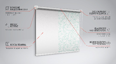 Roller blind for large window Turquoise leaves