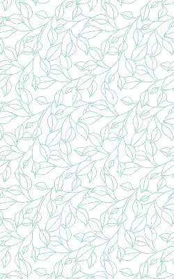 Roller blind for large window turquoise leaves design