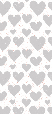 Fabric roller blind Gray hearts