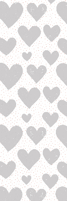 Fabric roller blind Gray hearts