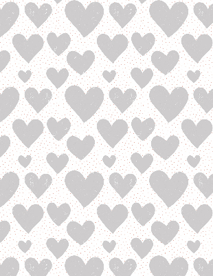 Fabric roller blind Gray hearts