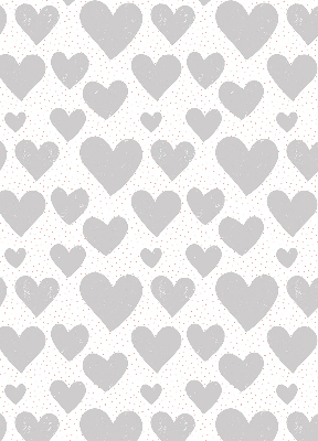 Fabric roller blind Gray hearts