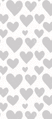 Fabric roller blind Gray hearts
