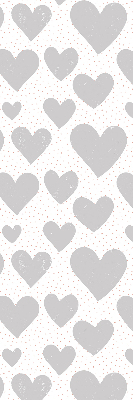 Fabric roller blind Gray hearts