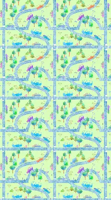 Modern roller blind in streets print